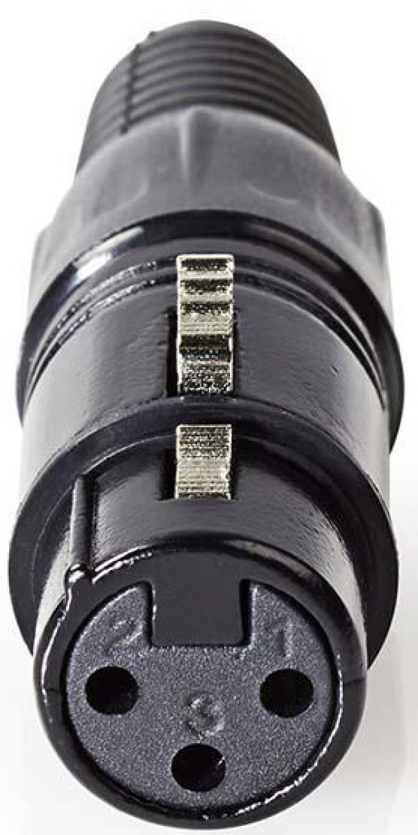 COTP15902BK, XLR konektor, Ravni, Ženski,Niklovani, Lemljenje,Pre?nik kab. ulaza: 5,0 mm, Crni,1kom