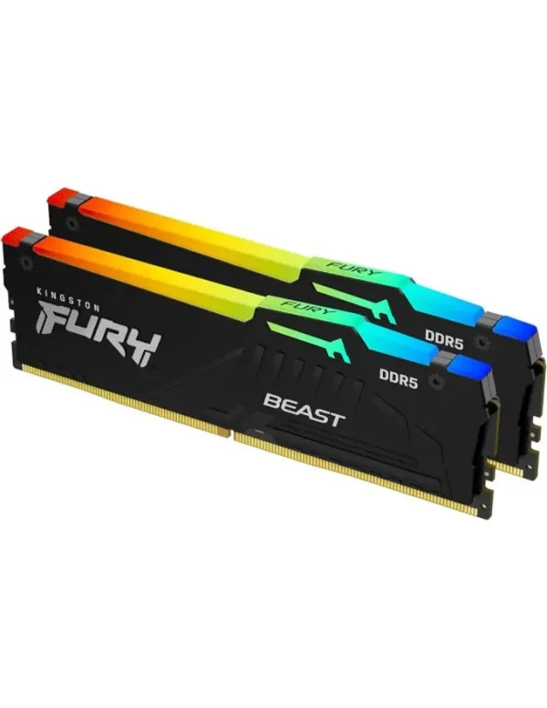 Memorija DDR5 32GB (2x16GB) 6000MHz Kingston Fury Beast RGB KF560C36BBE2AK2-32