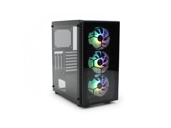 Kucište IG-MAX GIANT GLASS 3F Mid TowerATXE-ATXMicro ATXMini-ITXkaljeno stakloARGBcrna' ( 'X3805-A06' ) 