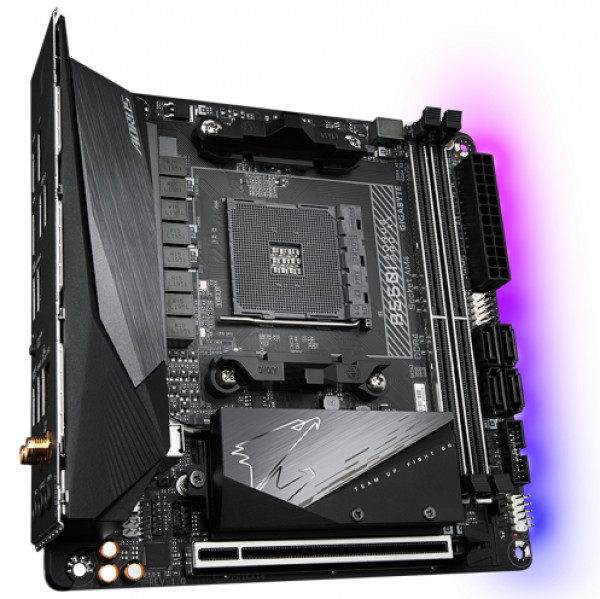 AM4 B550 Chipset, 2 x DDR4 DIMM, Mini-ITX AORUS, RGB FUSION 2.0 ( B550I AORUS PRO AX ) 
