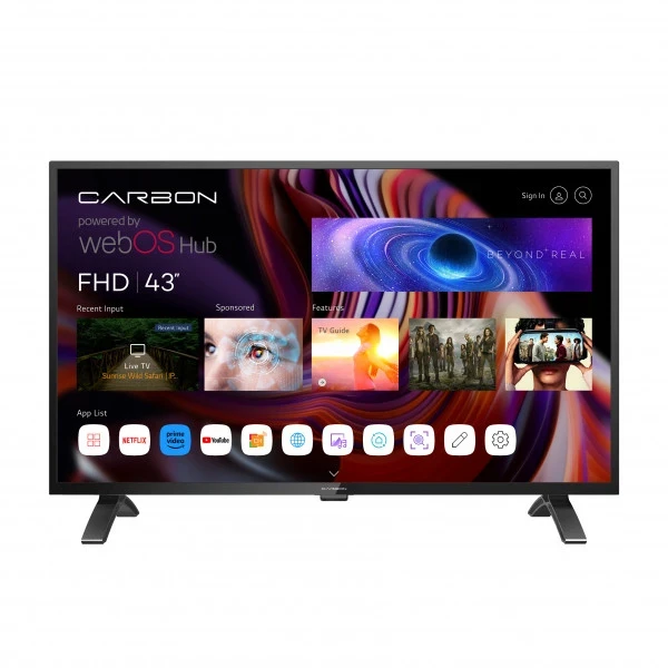 SMART LED TV 43 Carbon 43FHDSW 1920x1080FHDDVB-T2BluetoothWiFiMagic RemoteFramelesswebOS