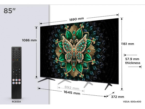 Televizor TCL 85C6KMiniLED-QLED85''4K UHD144HzGoogle TVcrna' ( '85C6K' ) 