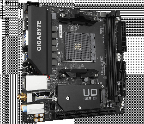 AM4, AMD A520 Chipset, Mini-ITX, 2x DDR4, Ultra-Fast NVMe PCIe 3.0 x4 M.2 ( A520I AC ) 