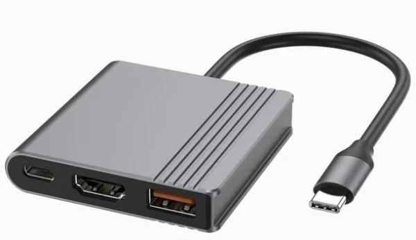 A-CM-COMBO3-05, Gembird USB Type-C 3-u-1 multi-port adapter,USB-A port F/HDMI port F/USB-C port F