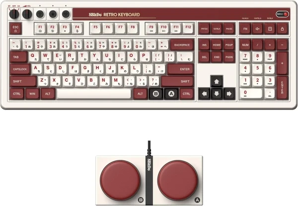 Bežična tastatura 8BitDo Retro 108mehaničkaFami Edition + Dual Super Buttons
