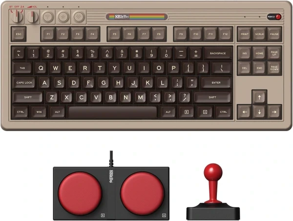 Bežična tastatura 8BitDo Retro 87mehanička Commodore 64 Edition + Dual Super Buttons + Super Stick