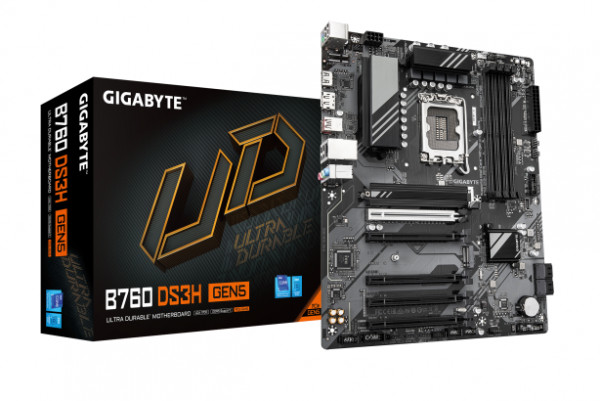 LGA1700, 4x DDR5 DIMM, EZ-Latch : PCIe 5.0x16 Slot with Quick Release Design ( B760 DS3H GEN5 ) 