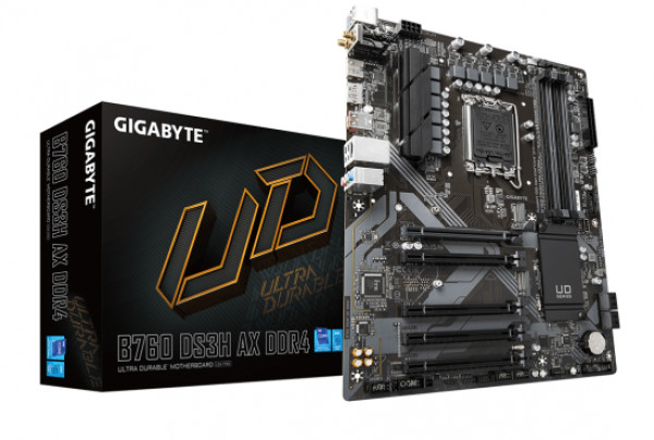 LGA1700,  Intel B760 Chipset, 4x DDR4, 2x PCIe 4.0 x4 M.2 Connectors ( B760 DS3H AX DDR4 1.3 ) 