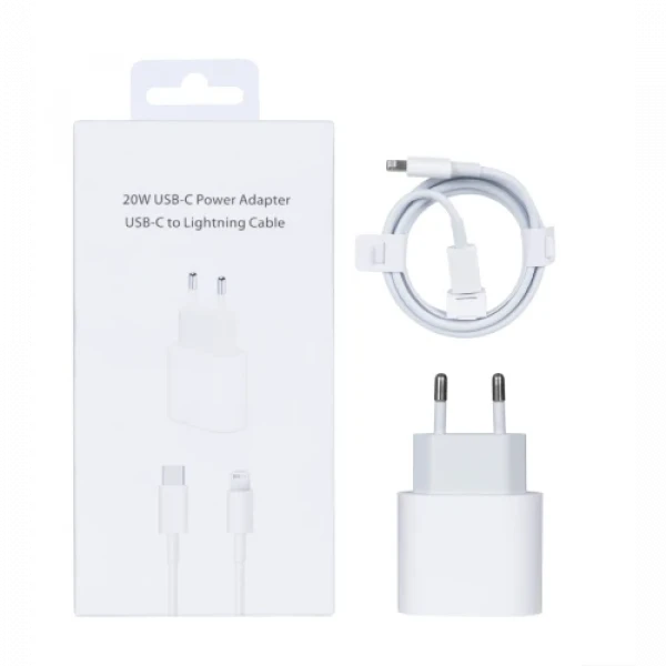 Kućni punjač EIMA EM-20 USB-C 20W PD Quick Charge 3.0 za Iphone + kabal Type C na Lighting