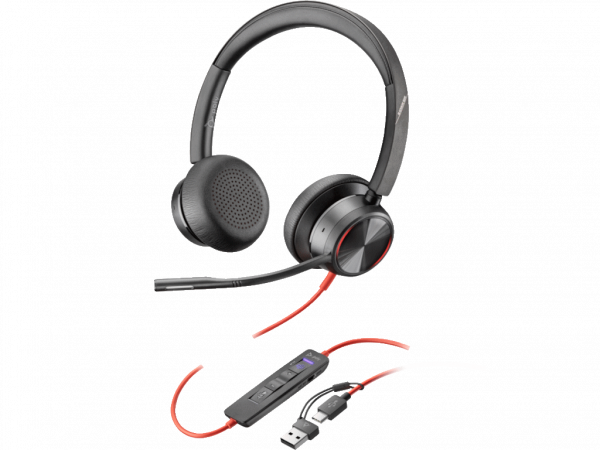 Slušalice HP Poly Blackwire 8225 StereoHibrid ANCAFenceUSB-C+USB-CA Adapter8X223AAcrna' ( '8X223AA' ) 
