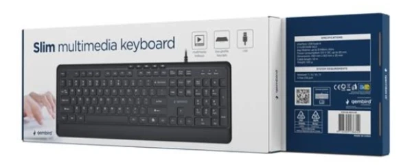 KB-MCH-05 Gembird Tanka ži?ana multimedijalna tastatura, crna, US raspored