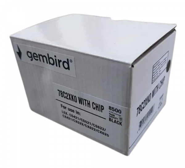 Toner Gembird 78C2XK0 zam. kaseta za Lexmark Black 8.5k (sa cipom)