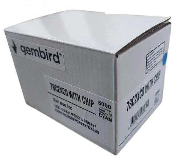 Toner Gembird 78C2XC0 zam. kaseta za Lexmark Cyan 5k (sa cipom)