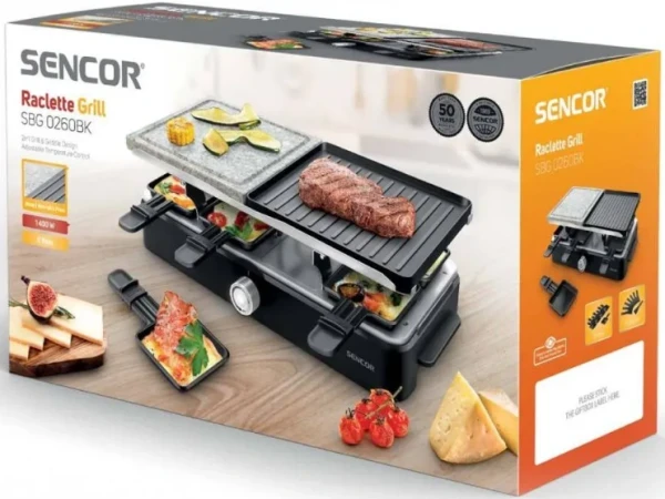 SENCOR stoni grill SBG 0260BK,1400 W,crna,uklonjiva ploca,4.2 kg