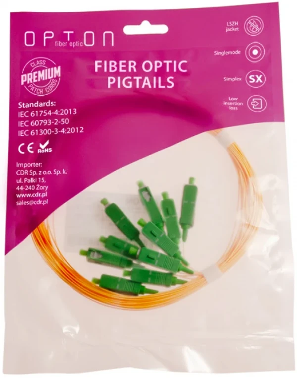 OPTON pigtail SC/APC SM 0.9mm 1.5m G657A Loose Tube (Easy Strip) 10 komada u pakovanju