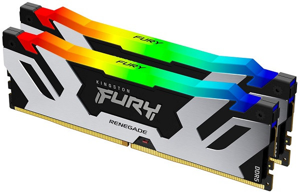 DDR5 64GB (2x32GB) 6400MT/s [FURY RENEGADE RGB], Non-ECC UDIMM, CL32 1.4V, 288-pin 2Rx8, Silver/Black, Memory Kit, w/RGB ( KF564C32RSAK2-64