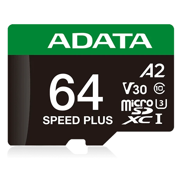 Micro SDXC 64GB A-Data Class 10 + adapter 160140 MBs UD64GUI3V30A2SP-RA1