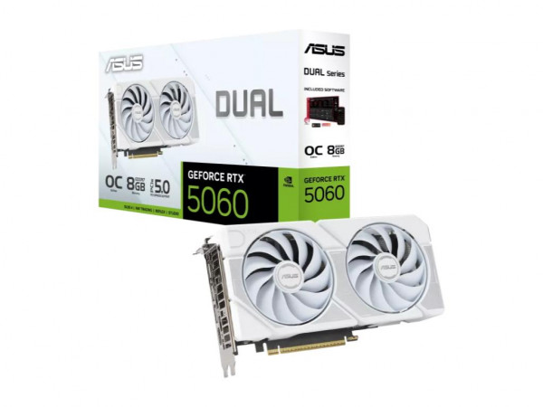 Graficka karta ASUS DUAL RTX 5060 NVD8GBGDDR7128bitbela' ( 'DUAL-RTX5060-O8G-WHI' ) 