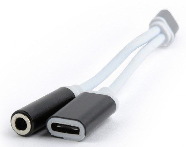 x-CCA-UC3.5F-02 Gembird USB type-C plug to stereo 3.5 mm audio adapter cable, with extra power sock