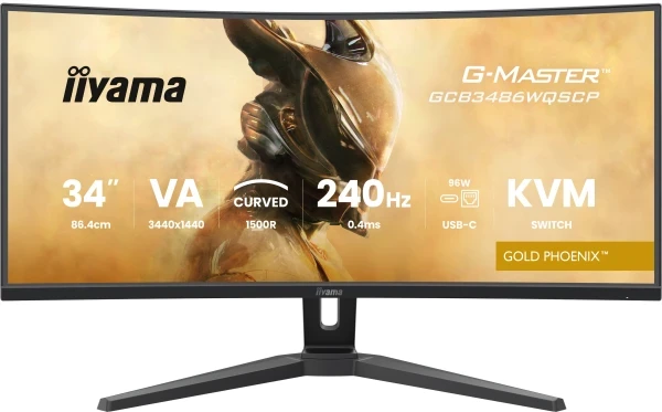Monitor 34'' Iiyama GCB3486WQSCP-B1 VA 3440 x 1440240Hz0.4msHDMIDPUSBzvucni