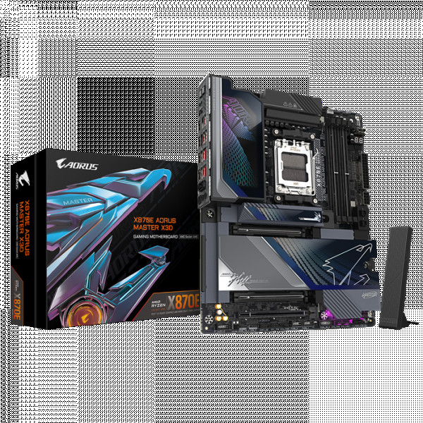 AM5, X870E AORUS MASTER X3D, 4x DDR5 DIMM, X3D Turbo Mode 2.0 : Incredible X3D performance unleashed by AI DDR5 OC up to ( X870E A MASTER X