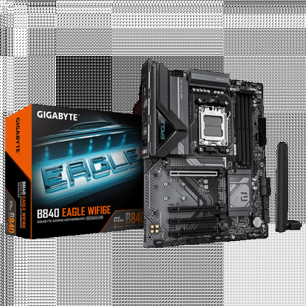 AM5, AMD B840 Chipset, 4x DDR5, X3D Turbo Mode ( B840 EAGLE WF6E ) 