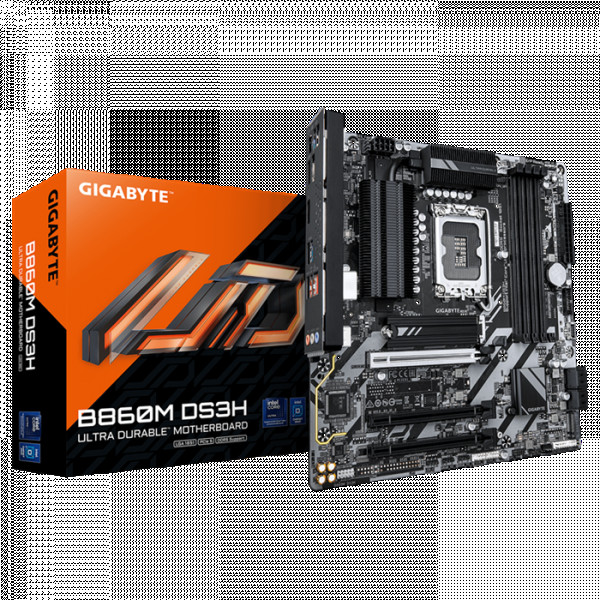LGA1851, Intel B860 Express Chipset, 4x DDR5 DIMM, 1x PCIe 5.0 x16, 2x PCIe 4.0, 1x PCIe 5.0 M.2 Slot, 1x PCIe 4.0 M.2 S ( B860M DS3H ) 