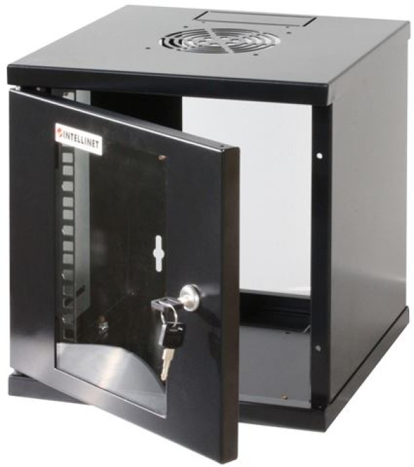 Intellinet 10'' zidni ormar, 6U300mm, sastavljen, crni