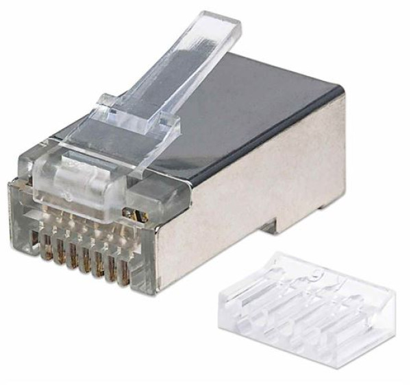 INT 90-Pack Cat6 RJ45 Modular Plugs STP, 3-prong, 790628
