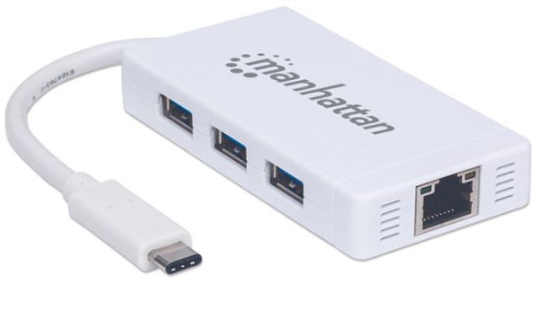 USB HUB USB-C --> 3x USB 3.1, Gigabit Ethernet, Manhattan 507608