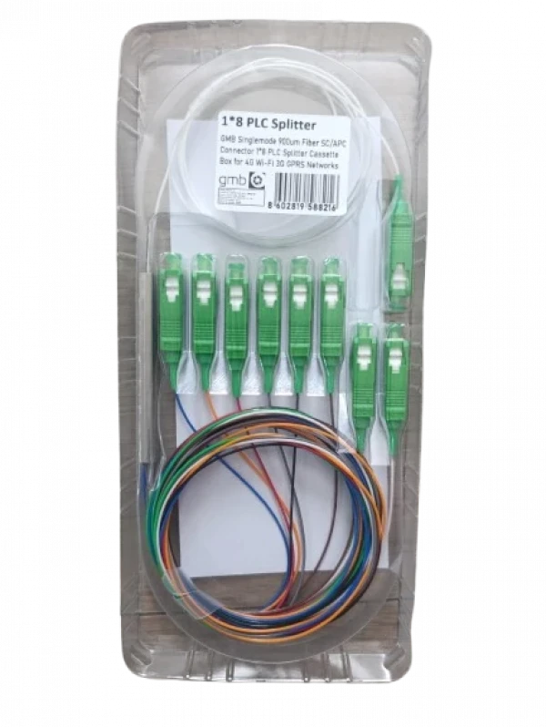 OPTIC-8 PLC Splitter GMB Singlemode 900um Fiber SC/APC conn. 1/8 PLC Splitter Cassette Box for 4G Wi