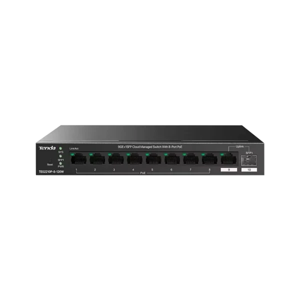 Svič 101001000 9-port + 1SFP Tenda TEG2210P-8-120W8-Port PoE