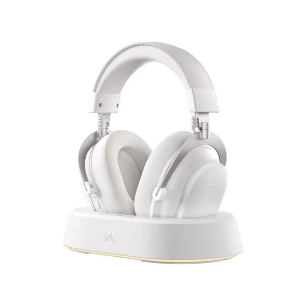 Bežične gaming slušalice MCHOSE V9 Turbo 60mmTri-mode2000mAhIcy White + Charging Dock RGB