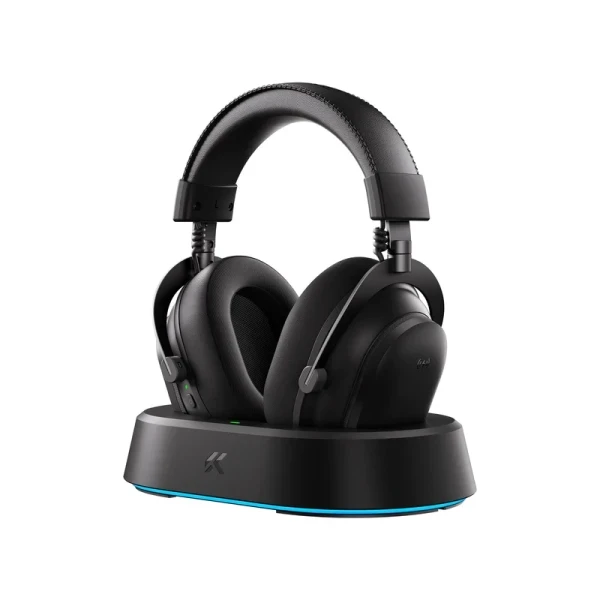 Bežične gaming slušalice MCHOSE V9 Turbo 60mmTri-mode2000mAhSteel Black + Charging Dock RGB