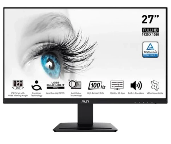 Monitor 27 MSI PRO MP273A Flat FHD IPS 100Hz HDMI/DP/VGA