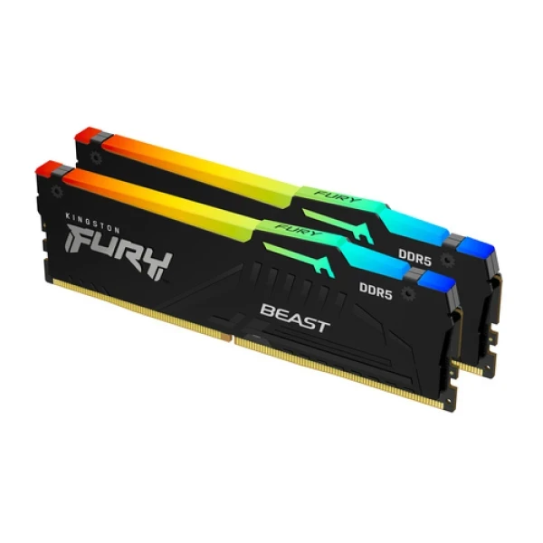 Memorija DDR5 32GB (2x16GB) 5600MHz Kingston Fury Beast RGB KF556C40BBAK2-32
