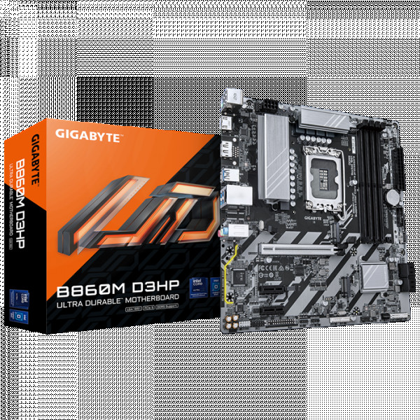 LGA1851, Intel B860 Express Chipset, 4x DDR5 DIMM, 1x PCIe 5.0 x16, 2x PCIe 3.0, 2x PCIe 4.0 M.2 Slot ( B860M D3HP ) 