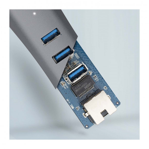 USB HUB USB-3.2 --> 3xUSB-3.2 + GLAN + microUSB, AXAGON