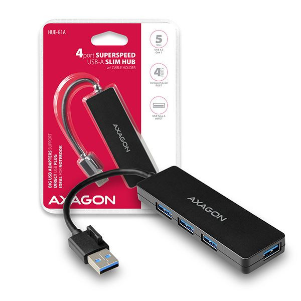 USB HUB USB-3.2 --> 4xUSB-3.2 SLIM 15cm AXAGON