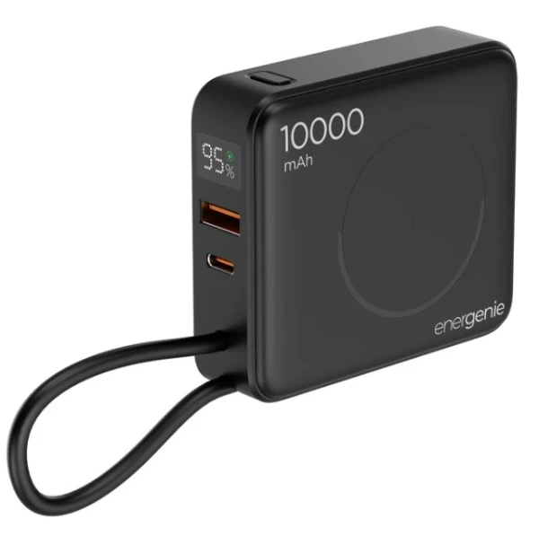 PB10-WPC15-LCD-01 Gembird 20 W prenosni punja? sa brzim punja?em i beži?nim punja?em, 10000 mAh,crni