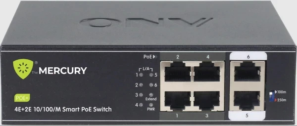 LAN Switch Mercury H1064PL 6port 10100 4-PoE