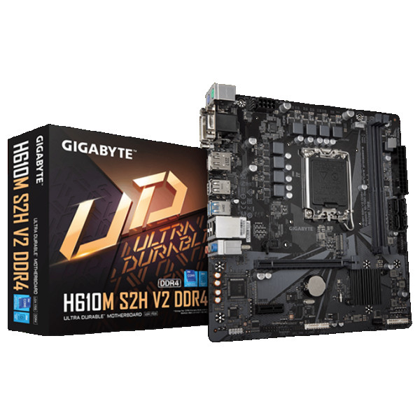 LGA1700, H610 Express Chipset, 2 x DDR4 DIMM, Support for the 14th, 13th, and 12th Generation Intel ( H610M S2H V2 DDR4 ) 