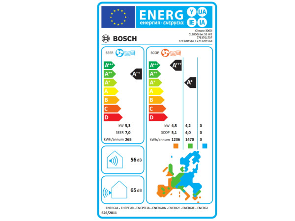 Klima BOSCH Climate 3000i BAC3i-1832IAinverterA++A+R3218000BTUbela' ( 'BAC3I-1832IA' ) 