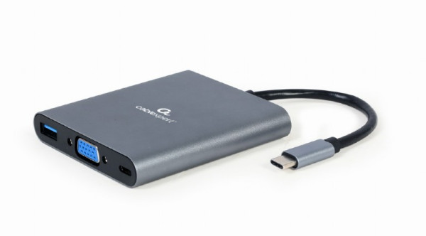 A-CM-COMBO6-01 USB Type-C 6-in-1 multi-port adapter Hub3.1 + HDMI + VGA + PD + card reader + stereo