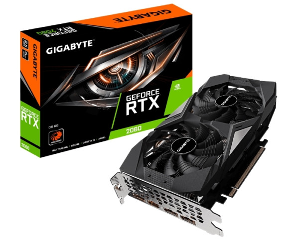 GIGABYTE nVidia GeForce RTX 2060 6GB 192bit GV-N2060D6-6GD Rev 2.0