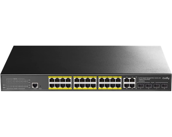 CUDY GS2028PS4 24-Port Gigabit PoE+ Switch with 2 Gigabit SFP Ports