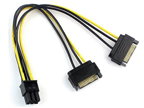 Adapter naponski 6pin - 2x SATA