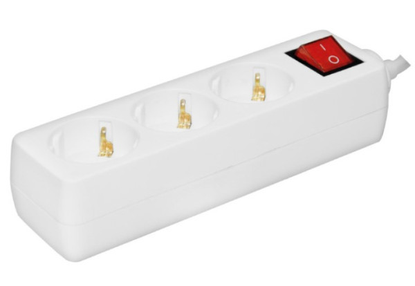 Razvodnik sa 3 mesta 1,5m 1.5mm2 + prekidac NV03K/WH-P/1,5