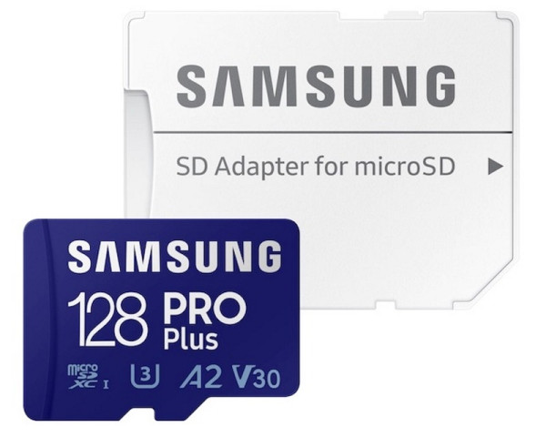 SAMSUNG PRO PLUS MicroSDXC 128GB U3 Blue + SD Adapter MB-MD128KA