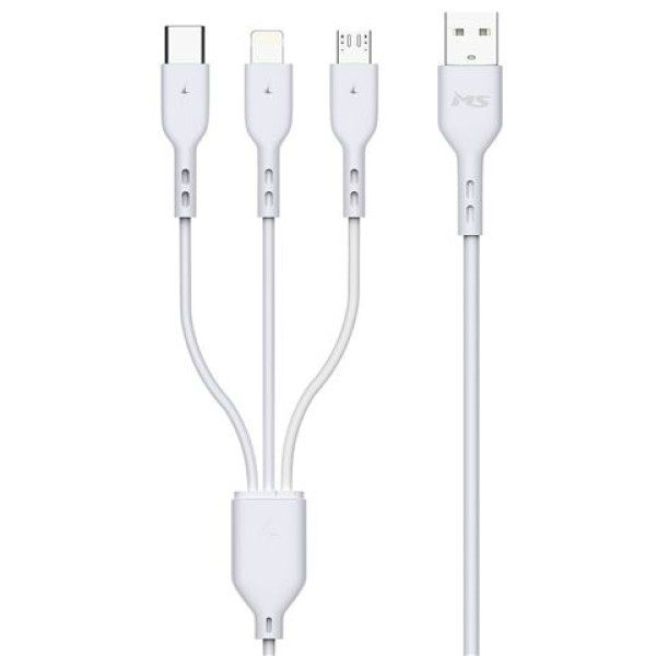 KABL MS USB-A 2.0 -> 3 U 1 - TypeC, Light, microUSB, 1m,beli